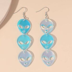 Iridescent Alien Dangle Drop Acrylic‎ Earrings
